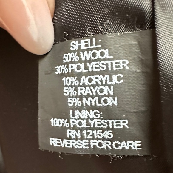 London Fog Women's Single Breasted Wool Blend Charcoal Coat XXL - Picture 7 of 7